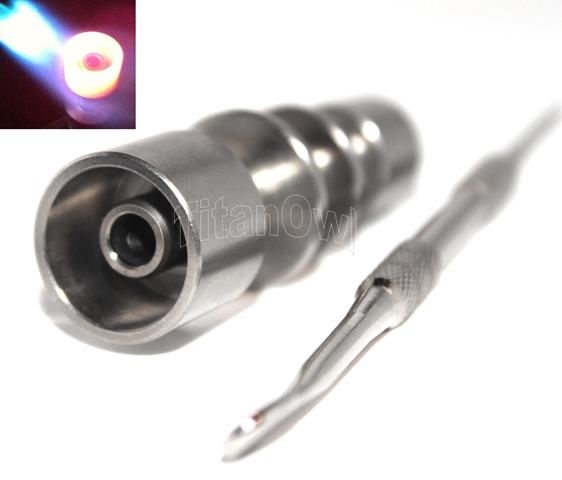 Male 14 / 18 mm Titanium nail with carving tool, Ridge style