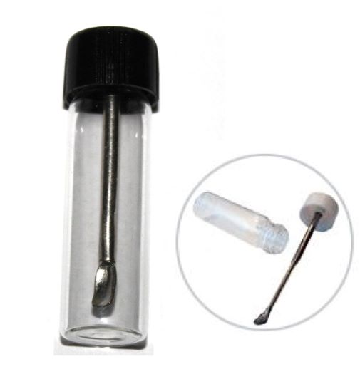 Small Glass Bottle with Telescopic Spoon - Lab Sample Kitchen Spice Glass Vial Clear