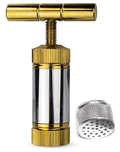 Pollen Press Tool 3.5 Inches Engineered Brass Cylinder Heavy Duty Metal T Shape, Tincture Extractor Crusher Gold/Silver color