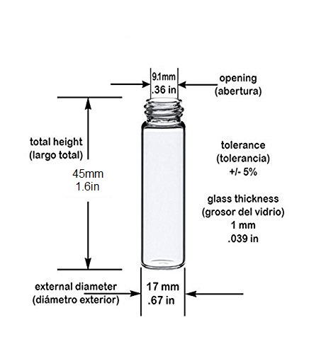 2x Small Glass Bottle with Telescopic Spoon - Lab Sample Kitchen Spice Glass Vial, Amber and Clear plus Funnel