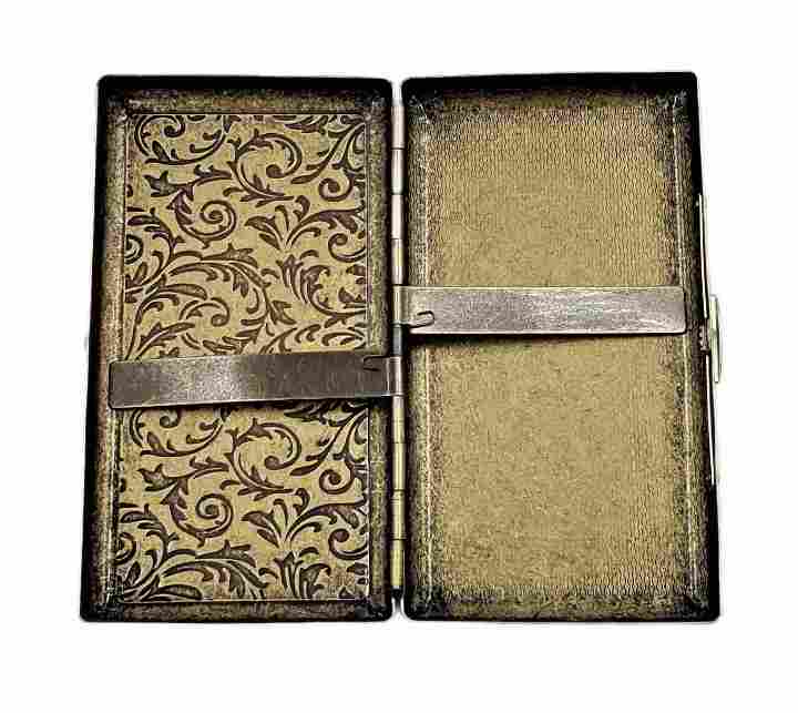 Cigarette Case Victorian Style Metal Holder for Regular, King and 100's Size RFID (Small, Antique Brass Color)