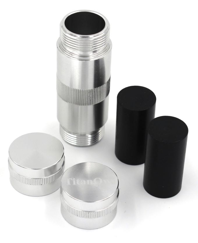 Pollen Press Aluminum CNC 5 Piece 3.5 inch with 2 Plastic Dowels - Silver Color