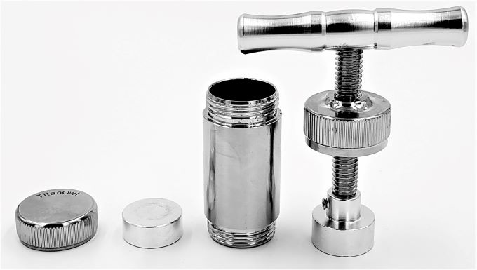 Pollen Press Tool 3.5 Inches Aluminum Metal T Shape, Silver Color