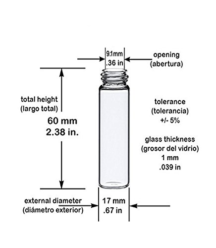 5 x Small Glass Bottle - Lab Sample Kitchen Spice Glass Vial Clear