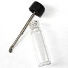 Glass Vial with Telescopic Spoon , 2 inch tall