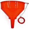 8" Plastic Brewing Cooking Oil Funnel with Attached Screen Reusable Mesh Filter Strainer