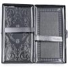 Cigarette Case Victorian Style Metal Holder for Regular, King and 100's Size Pocket Protective Security Wallet (ES100, Silver)