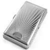 Cigarette Case Victorian Style Metal Holder for Regular, King and 100's Size Pocket Protective Security Wallet (Ray-S100, Silver)
