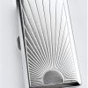 Cigarette Case Victorian Style Metal Holder for Regular, King and 100's Size Pocket Protective Security Wallet (Ray-S100, Silver)
