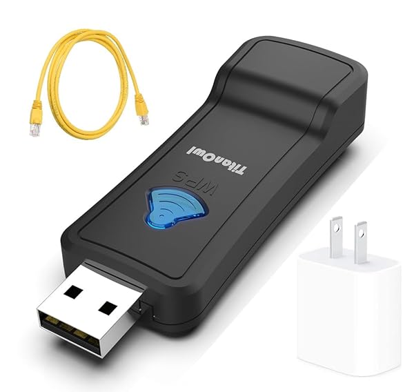 Ethernet LAN to WiFi Wireless Adapter for 2.4GHZ 300Mbps, RJ45 Cable Extender, Installation Required