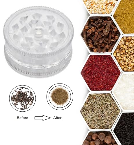 Kitchen Spice Grinder Acrylic 2pc with Magnet Clear Color