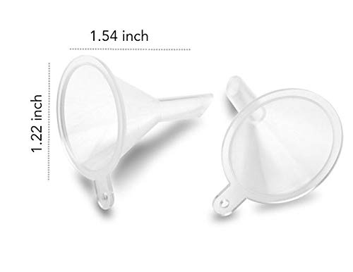 Mini Funnel Small 20-Pack for Lab Bottles, Sand Art, Perfume, Spice, Powder, Essential Oil, Recreational, Kitchen Food Grade Plastic